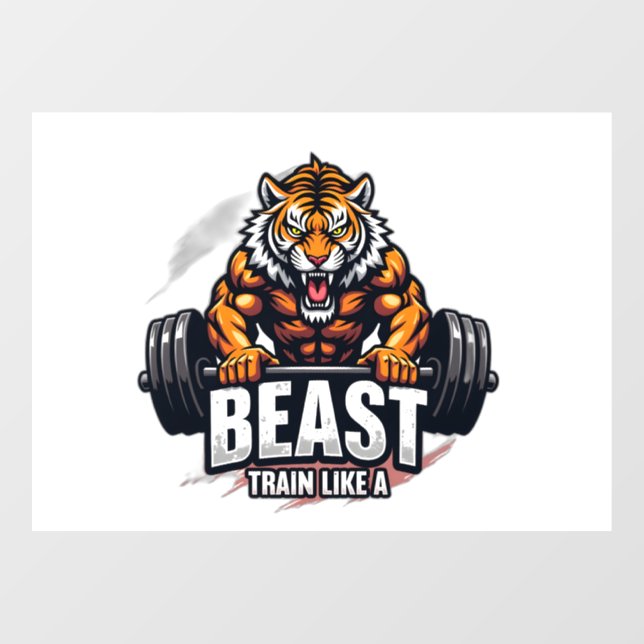 Beast Mode On – Fitness Workout T-Shirt Design Fensteraufkleber (Blatt)