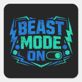 Beast Mode ON – Gym Activation Power Quadratischer Aufkleber