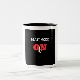 Beast-Modus-An Powerlifting-Gym-Motivation Kaffee Zweifarbige Tasse