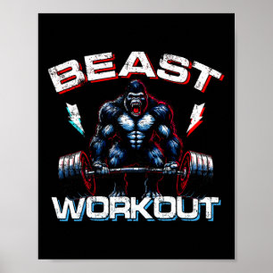 Beast Silverback Deadlift Gym Jokes Gorilla Workou Poster