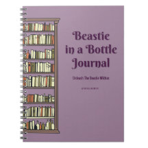 Beastie dans un petit journal en bouteille