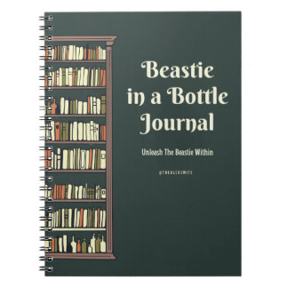 Beastie dans un petit journal en bouteille