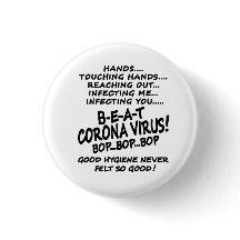 Beat Corona Virus Gute Hygiene Button