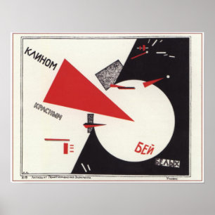 Beat the Whites with the Red Wedge 1920 Zivil War Poster