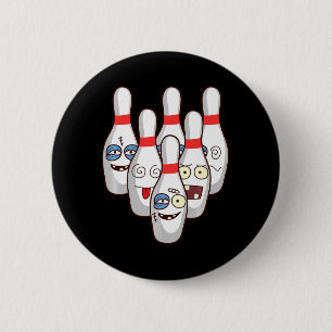 Beat Up Bowling Buttone Niedlich Duckpins T-Shirt Button