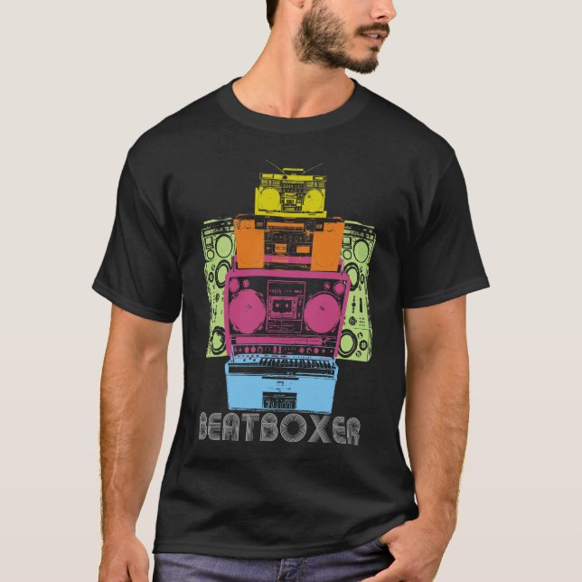 BeatBoxer Achtzigerjahre DJ T-Shirt (Vorderseite)
