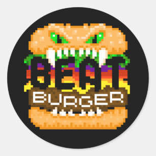 Beatburger beißt hinteren Monster-Logo-Aufkleber Runder Aufkleber