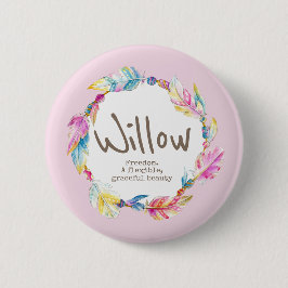 Beatenkraut Wasserfarbname bedeutet Weidenrosa Button