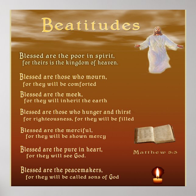 Beatitudes Christliches Poster (Vorne)