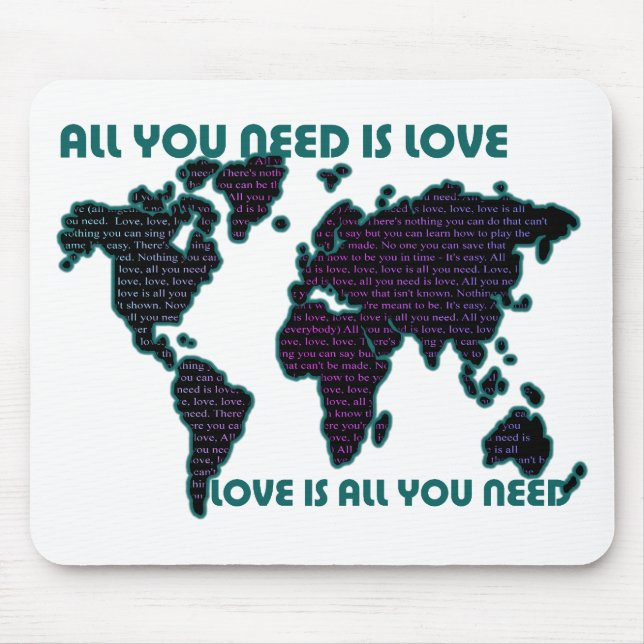 Beatles-alle Welt, die Sie benötigen, ist Liebe Mousepad (Vorne)