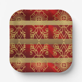 Beatmungsvolle Red & Gold Weihnachtszeitung Teller