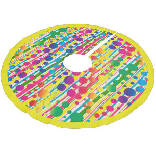 [Beatnik-Blasen] Retro-Polka-Dot gelb gestrichen Polyester Weihnachtsbaumdecke