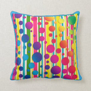 [Beatnik-Blasen] Retro-Polka-Dot gestrichen blau Kissen