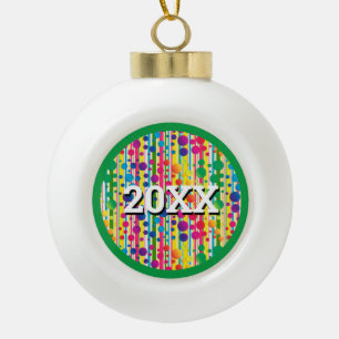 [Beatnik-Blasen] Retro-Polka-Dot gestrichen Grün Keramik Kugel-Ornament