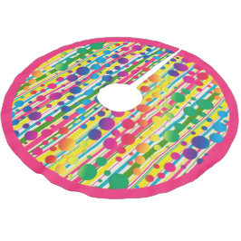 [Beatnik-Blasen] Retro-Polka-Dot gestrichen Rosa Polyester Weihnachtsbaumdecke