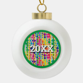 [Beatnik-Blasen] Retro-Polka-Dot grün gestrichen Keramik Kugel-Ornament