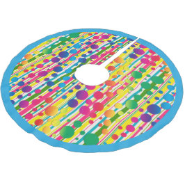 [Beatnik Bubbles] Retro Polka Dot Streifen blau Polyester Weihnachtsbaumdecke
