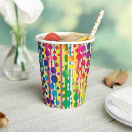 [Beatnik Bubbles] Retro Polka Dot Streifen Pappbecher