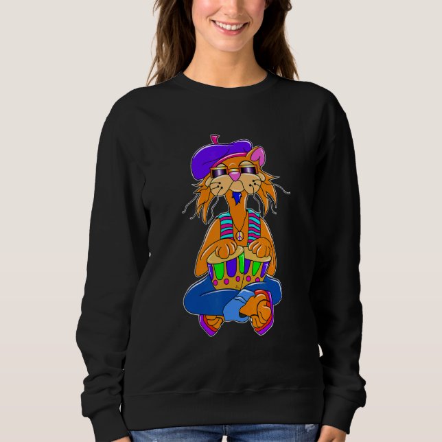 Beatnik Hippy Cat Sweatshirt (Vorderseite)