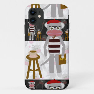 Beatnik Sock Monkey Striping Muster Kunst Case-Mate iPhone Hülle