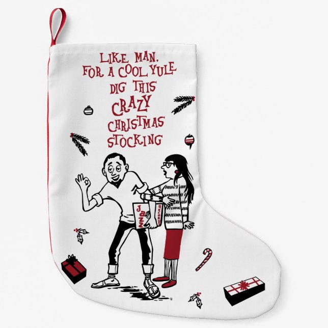 Beatnik Weihnachts-Strumpf Cooles Weihnachten Kleiner Weihnachtsstrumpf (Vorderseite)