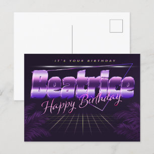 Beatrice Name Vorname lila Postkarte Geburtstag