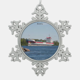 Beatrix-Kugel oder Schneeflocke Schneeflocken Zinn-Ornament