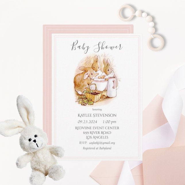 Beatrix Potter Baby Girl Shower Invitation (Créateur téléchargé)