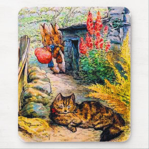 Beatrix Potter - Bunnies beobachten die Katze Mousepad