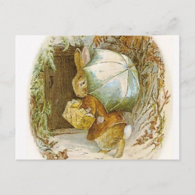 Beatrix Potter - Bunnies im Winter Postkarte (Vorderseite)
