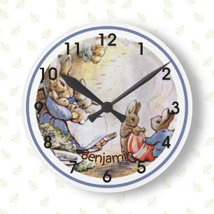 Beatrix Potter Bunny Family Horloge ronde