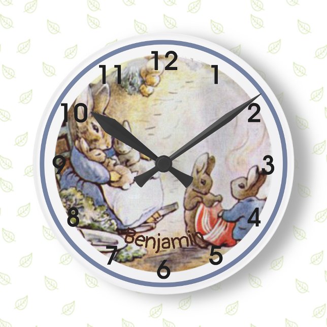 Beatrix Potter Bunny Family Horloge ronde (Créateur téléchargé)