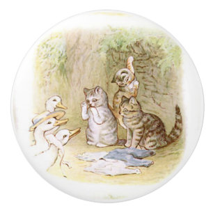 Beatrix Potter, chatons et canards, bouton en