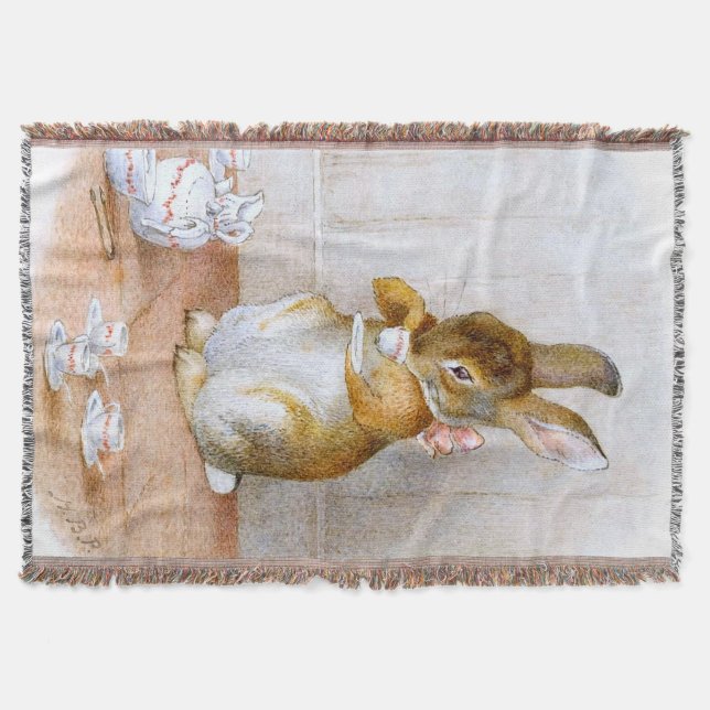 Beatrix Potter: Häschen-Mädchen-trinkender Tee Decke (Vorderseite)
