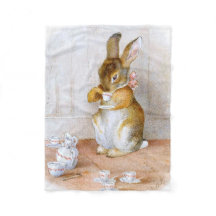 Beatrix Potter: Häschen-Mädchen-trinkender Tee
