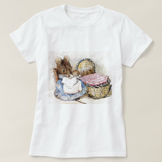 Beatrix Potter, Hunca Munca, Mutter Maus, Custom T-Shirt (Design vorne)