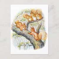 Beatrix Potter Illustration Nutkin + Eichhörnchen