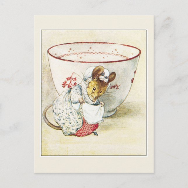 Beatrix Potter, Lady Mouse, Teacup Postkarte (Vorderseite)