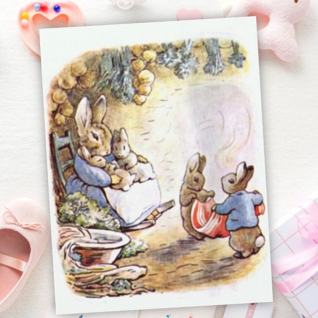 Beatrix Potter Mommy und Twins von Benjamin Bunny Postkarte (Von Creator hochgeladen)