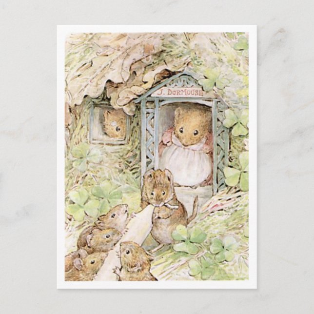 Beatrix Potter Mutter Maus und Kinder Postkarte (Vorderseite)