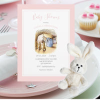 Beatrix Potter Pink Bunny Baby Dusche Einladung