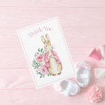 Beatrix Potter Pink Floral Baby Dusche Vielen Dank Dankeskarte<br><div class="desc">Niedlich Beatrix Potter rosa Hase mit Blume Baby Dusche danke Ihnen zur Kenntnis. So einfach und süß. Perfekt für Ihre Dankeschön Karten für jede Gelegenheit.</div>