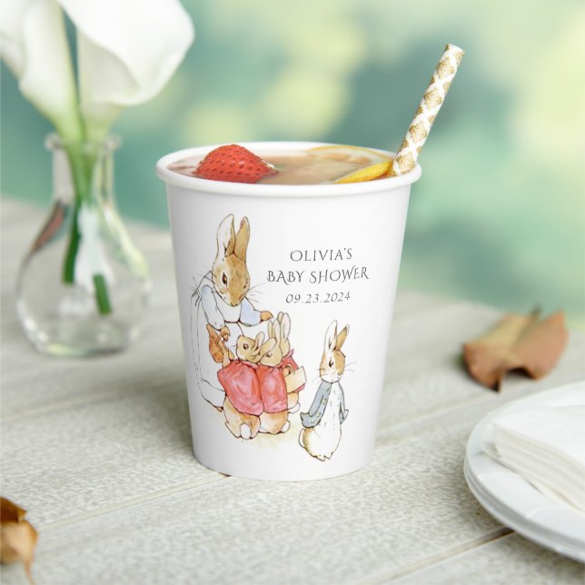 Beatrix Potter Vintage Kaninchendusche Pappbecher (In Situ)