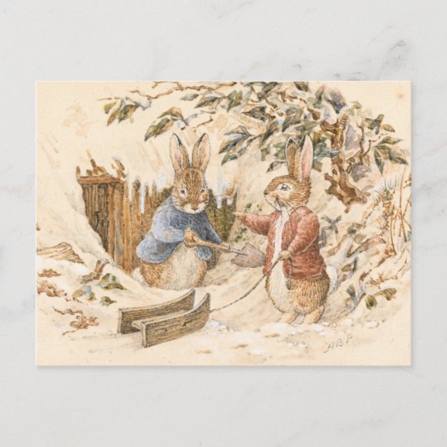 Beatrix Potter Wintersaison Postkarte (Vorderseite)