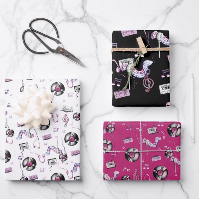 Beats-Muster  Geschenkpapier Set (Vorderseite)