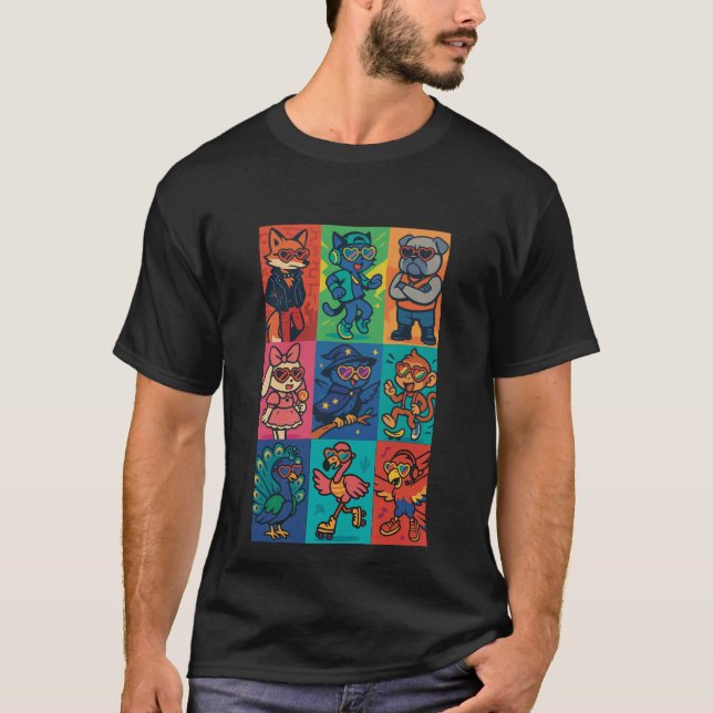 Beats und Tiere T-Shirt (Vorderseite)