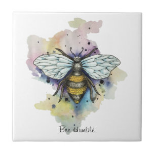 Beau Abeille Et Carreaux Arc-En-Ciel