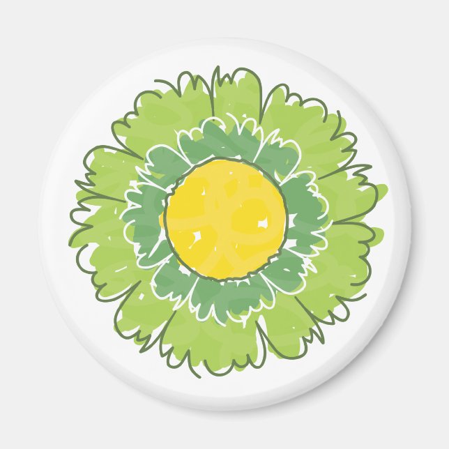 Beau aimant en fleurs - Vert (Devant)