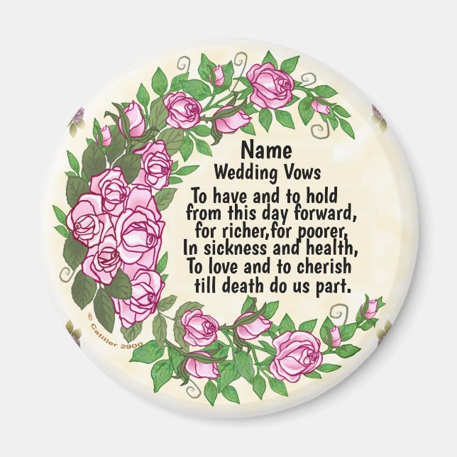 Beau aimant Mariage Rose Vows (Devant)