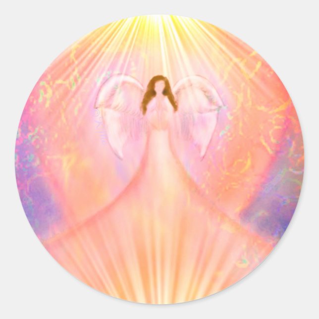 Beau Ange Gardien Stickers violet rose (Devant)